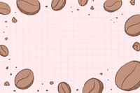 Coffee frame background, pink wallpaper vector