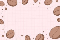 Coffee frame background, pink wallpaper psd