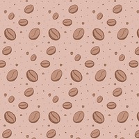 Coffee beans pattern, brown background psd