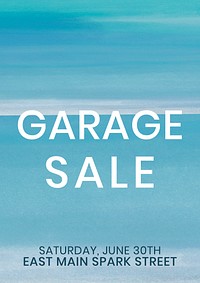 Watercolor promotion poster template abstract background with "Garage Sale" vector