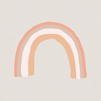 Rainbow drawing, doodle icon psd, cute sky illustration