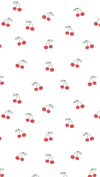 Cherry iPhone wallpaper, mobile background, cute vector