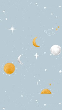 Galaxy iPhone wallpaper, mobile background, cute space vector