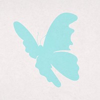 Blue butterfly sticker, beautiful psd flat design