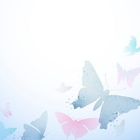 Aesthetic/Beautiful butterfly background, blue gradient border vector animal illustration