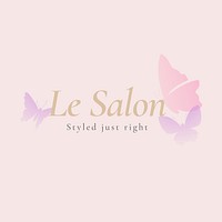 Butterfly beauty salon logo template, pink creative psd animal illustration