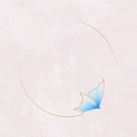 Flying butterfly clipart, blue gradient line art animal illustration