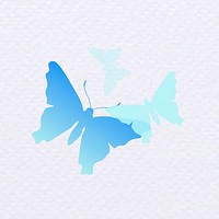 Beautiful butterfly logo element, blue psd creative animal illustration