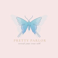 Beautiful butterfly logo template, beauty salon business, creative vector design