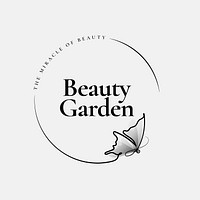 Beauty garden butterfly logo business, creative design psd with slogan