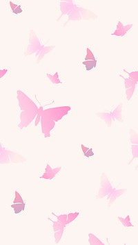 Butterfly mobile wallpaper, pink beautiful | Free Photo - rawpixel