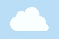 Cloud illustration, flat design on pastel blue background