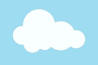 Cloud illustration, flat design on pastel blue background