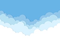 Cloud background, pastel paper cut style psd