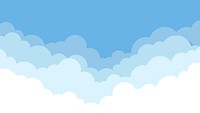 Blue cloud wallpaper, pastel paper craft HD background
