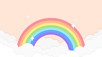 Rainbow desktop wallpaper, pastel paper craft HD background