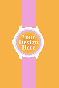 Smartwatch screen mockup vector, health tracker device illustration