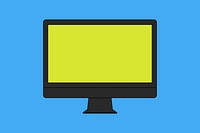 Black iMac, blank screen digital device psd illustration