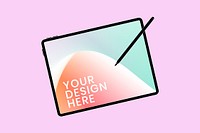 iPad screen mockup vector, digital device illustration