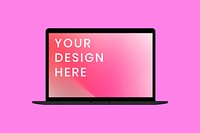 Laptop screen mockup, digital device psd illustration