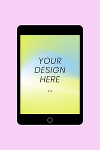 Tablet screen mockup, digital device psd illustration