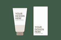 Skincare tube mockup, beauty product psd illustration