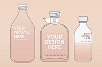 Bottle mockup, product packaging vector illustration