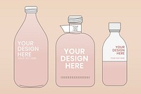 Bottle mockup, product packaging psd illustration