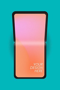 Black SAMSUNG Galaxy Z Flip blank screen, flip phone psd illustration