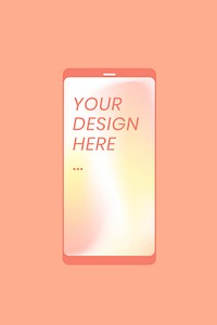 Phone screen mockup, digital device psd illustration