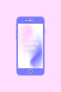 Mobile phone screen mockup vector, digital device illustration