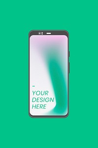 Mobile phone screen mockup, digital device psd illustration