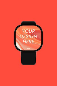 Smartwatch screen mockup, health tracker device psd illustration