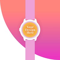 Smartwatch screen mockup, health tracker device psd illustration