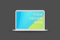 Laptop screen mockup, digital device psd illustration