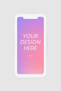 Mobile phone screen mockup vector, digital device