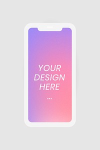 Smartphone screen mockup, digital device psd illustration