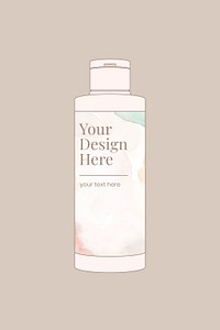 Cosmetic bottle mockup, beauty and skincare product psd illustration