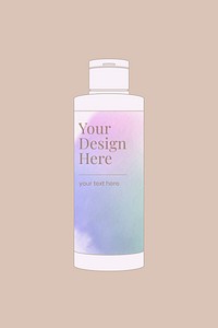 Skincare bottle mockup vector, beauty product packaging illustration