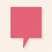 Announcement speech bubble psd design, dotted paper pattern style