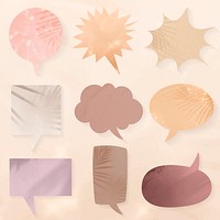 Aesthetic shadows speech bubble set