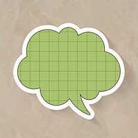 Announcement speech bubble vector design, grid paper pattern style