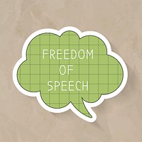 Freedom of speech template vector, editable speech bubble