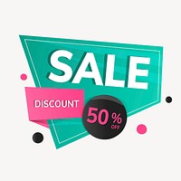 Discount banner sticker, special offer shopping clipart psd