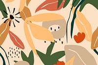 Beige aesthetic background, tropical jungle seamless pattern vector