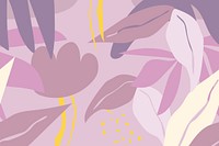 Purple leaf background, tropical seamless pattern vector