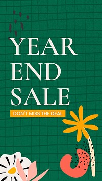 Year end sale template, editable Instagram story online shopping design vector