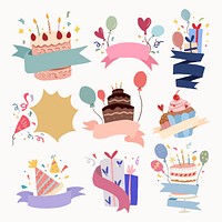 Celebration party, celebration illustration psd set