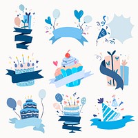 Celebration party, celebration illustration psd set