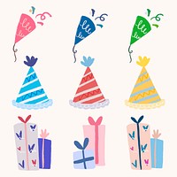 Celebration party sticker vector set